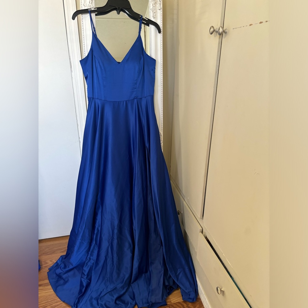 Royal Blue Tiered Ruffled Gown